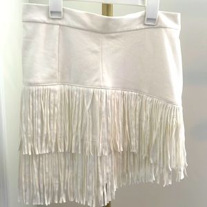 Altar’d State White Suede Fringe Skirt
